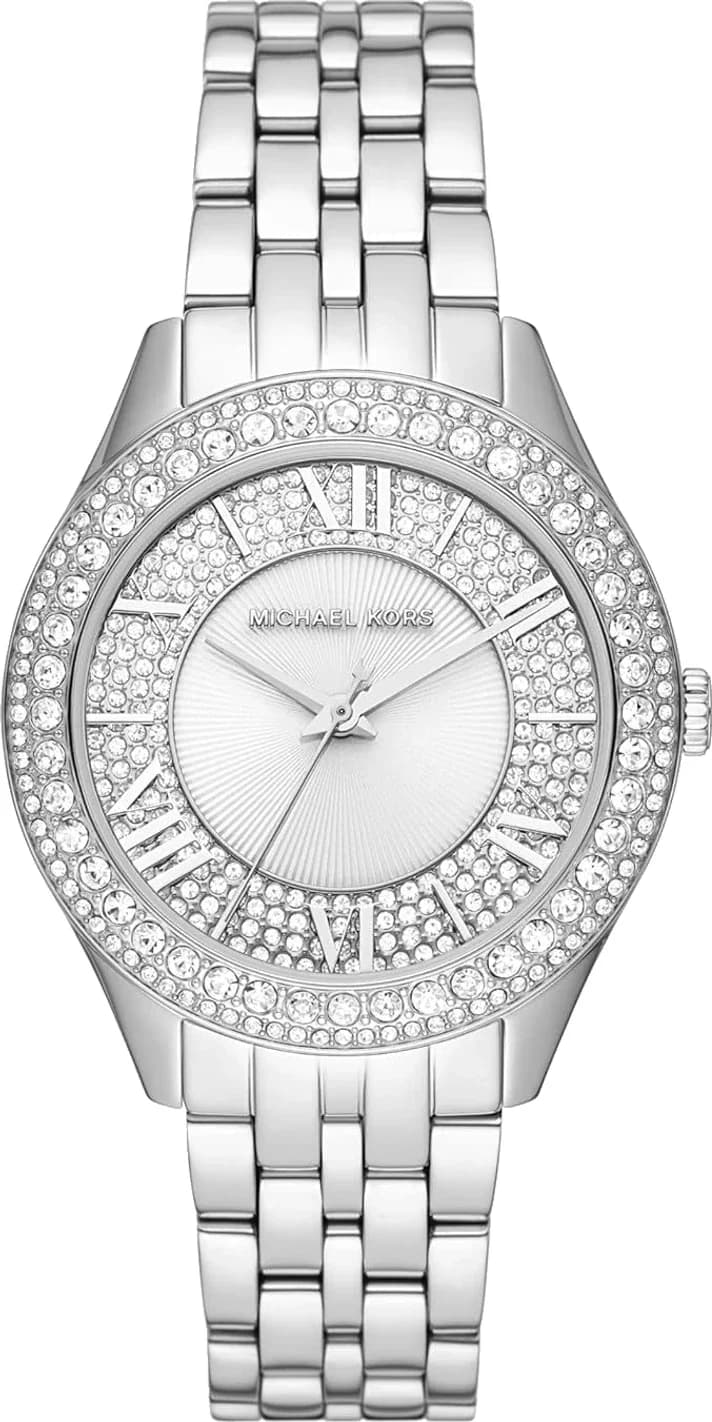 Montre femme Michael Kors Harlowe MK4708 Cadran pavé argenté et bracelet en acier inoxydable argenté