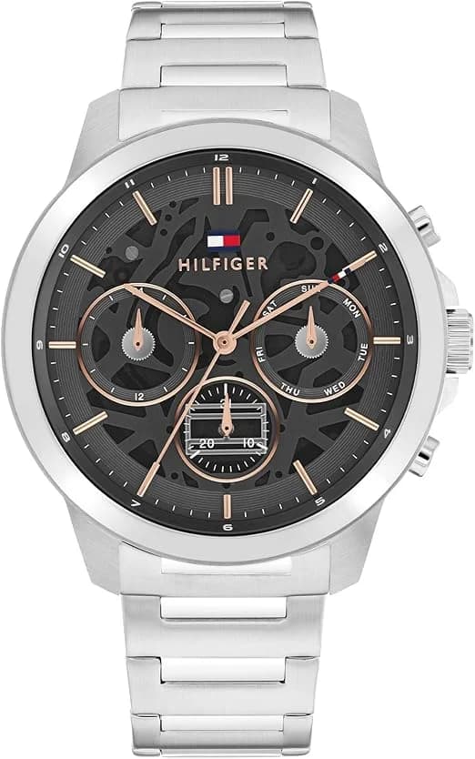 Tommy Hilfiger Henry 1710683 : Montre Sport Homme 44mm Acier Gris Quartz