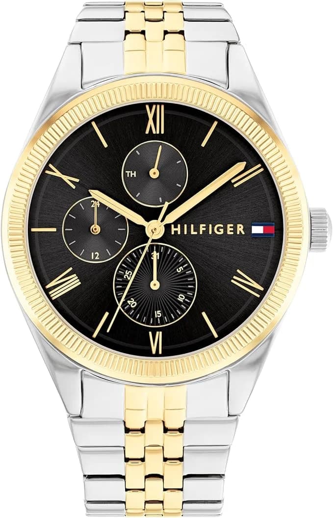 Tommy Hilfiger Sienna 1782591 : Montre Femme Acier Bicolore Cadran Noir 40mm
