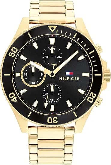 Montre Homme Tommy Hilfiger Larson 1791919 - Acier Doré Cadran Noir 46mm