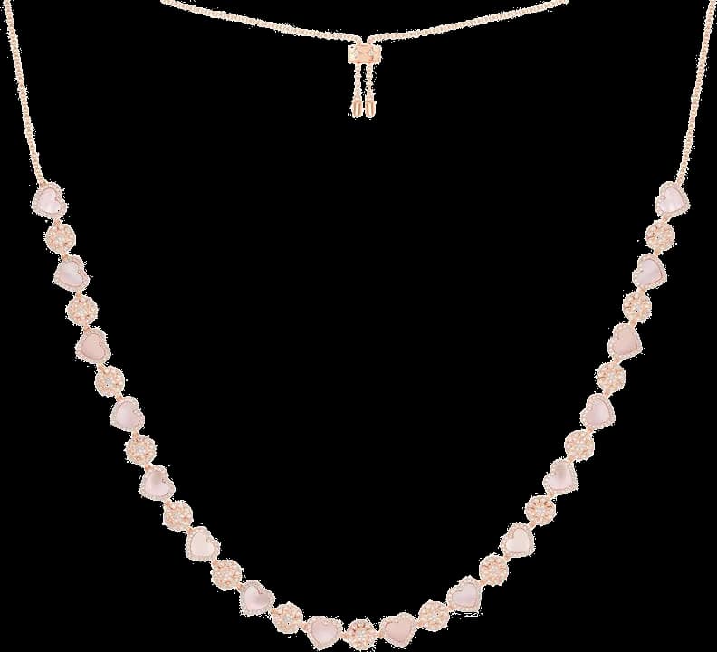 Garde-temps APM Monaco PC5834XNAC pour femme, collier coeurs en nacre rose plaqué or 18k