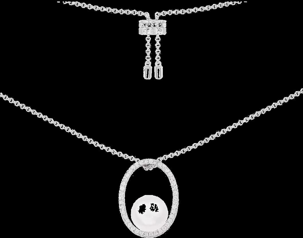Garde-temps APM Monaco AX035 pour femme, collier ajustable perle Temperament cristaux argent
