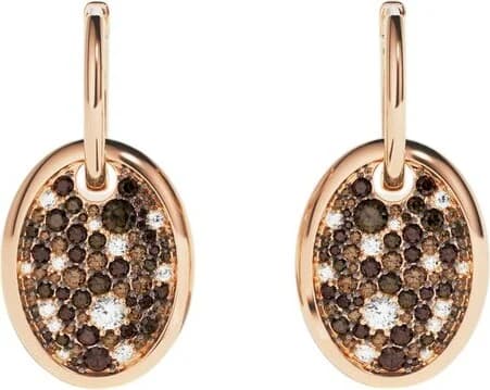 Garde-temps APM Monaco PE15362M pour femme, boucles ovales chocolat plaqué or rose