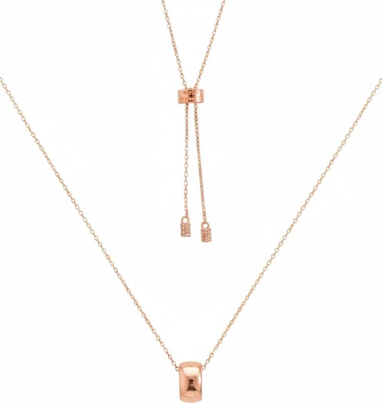 Garde-temps APM Monaco 112419 pour femme, ajustable avec pendentif anneau or rose