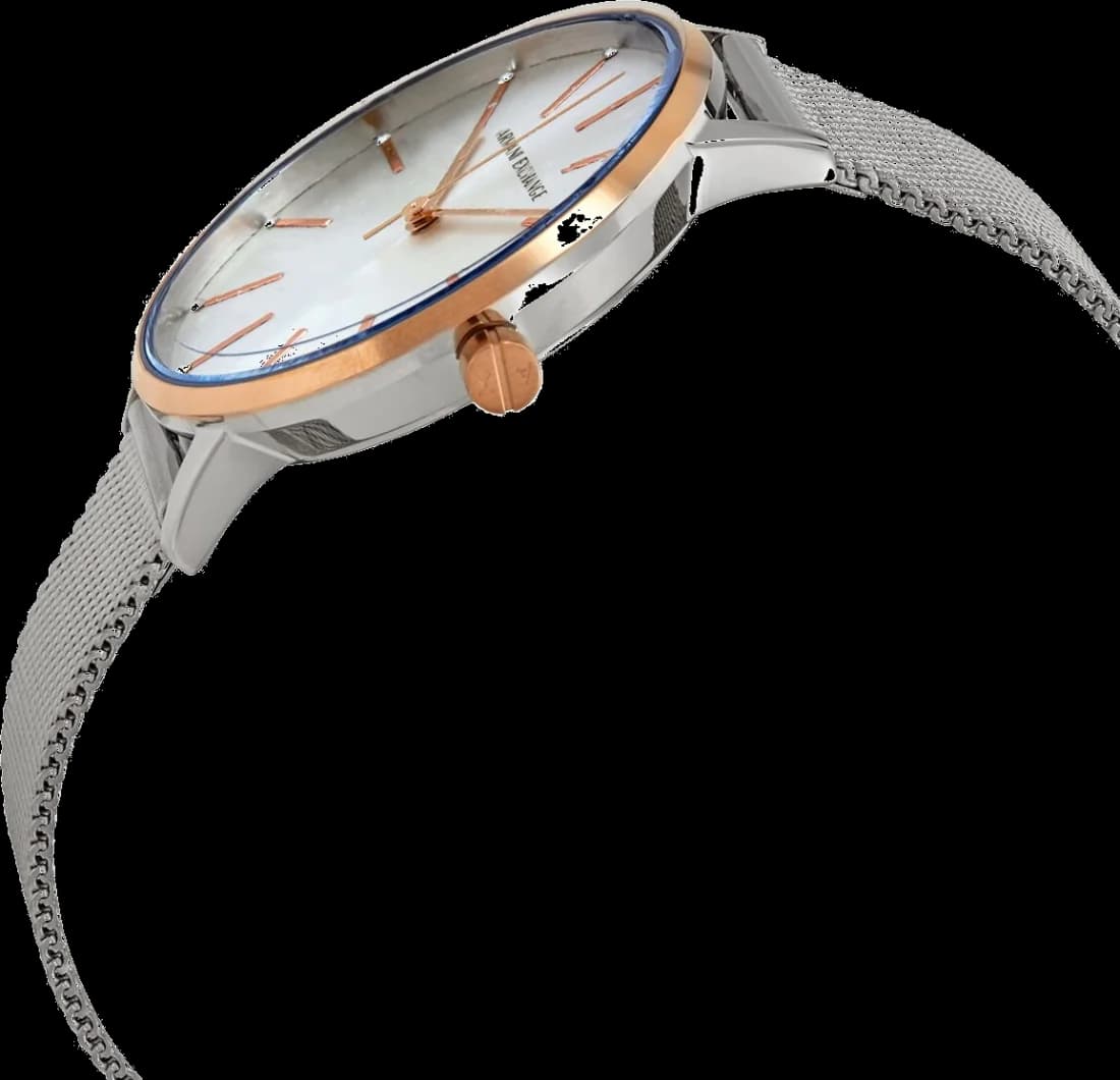 Zoom sur le cadran argent du Armani Exchange AX5537