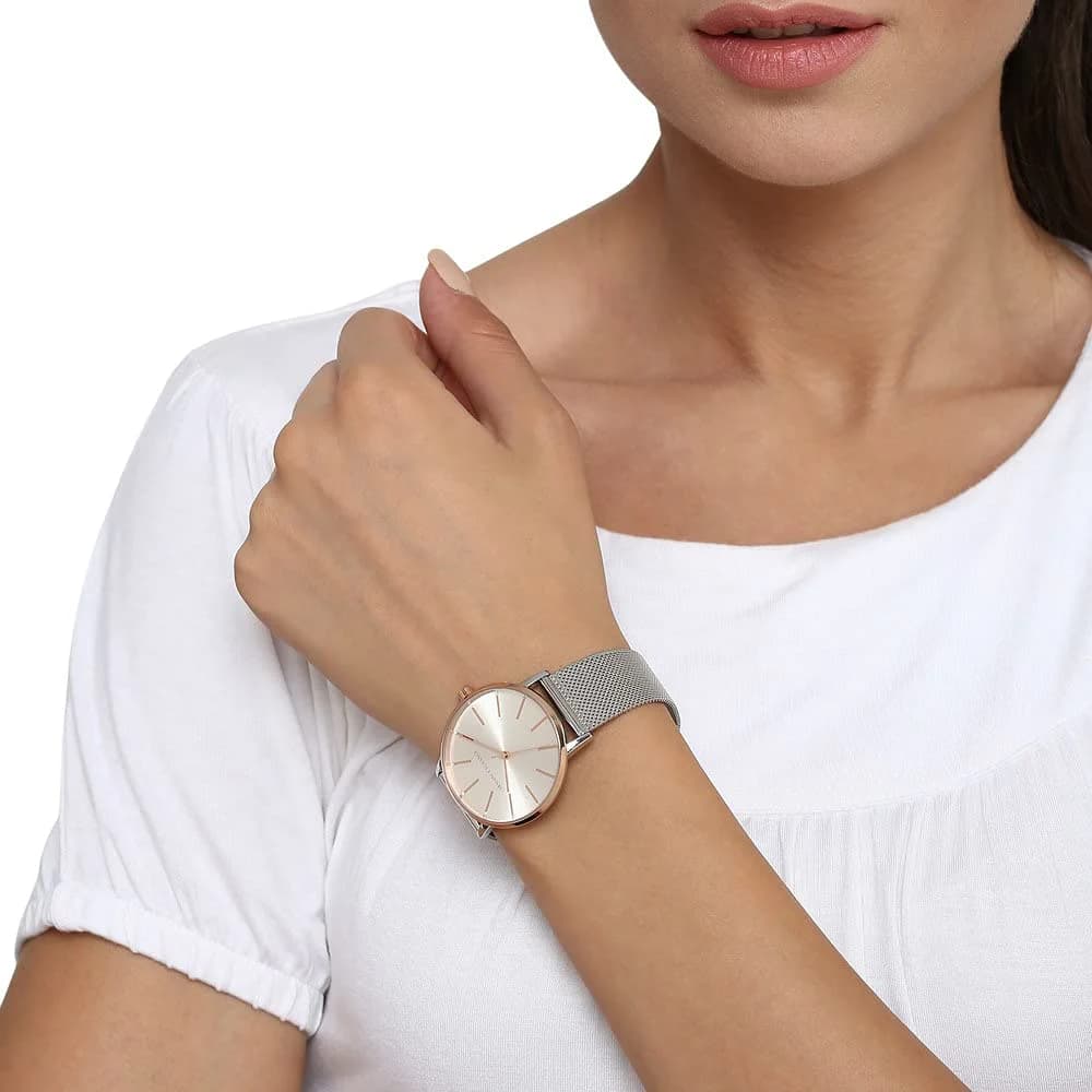 Détail du bracelet acier du Armani Exchange AX5537