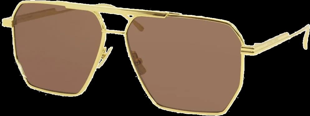 Garde-temps Bottega Veneta BV1012S pour unisexe, monture métal minimaliste teinte dorée