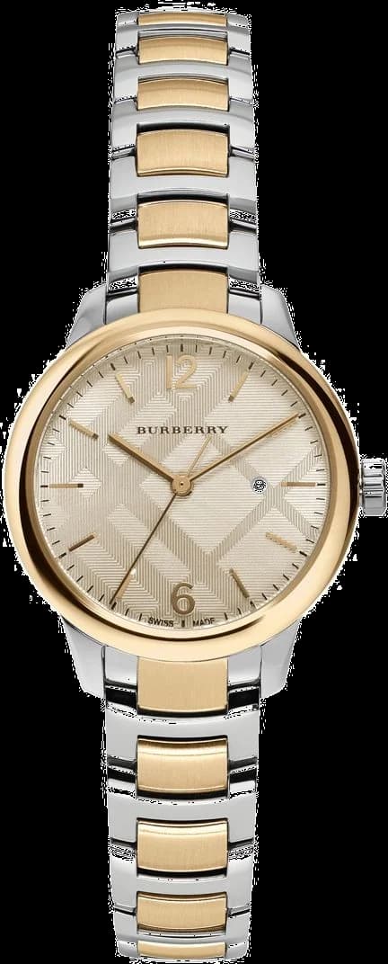 Garde-temps Burberry BU10118 pour femme, cadran or avec bracelet acier bicolore