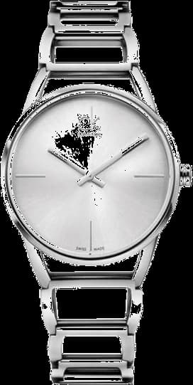Garde-temps Calvin Klein K3G23128 pour femme, cadran argent et bracelet acier argenté
