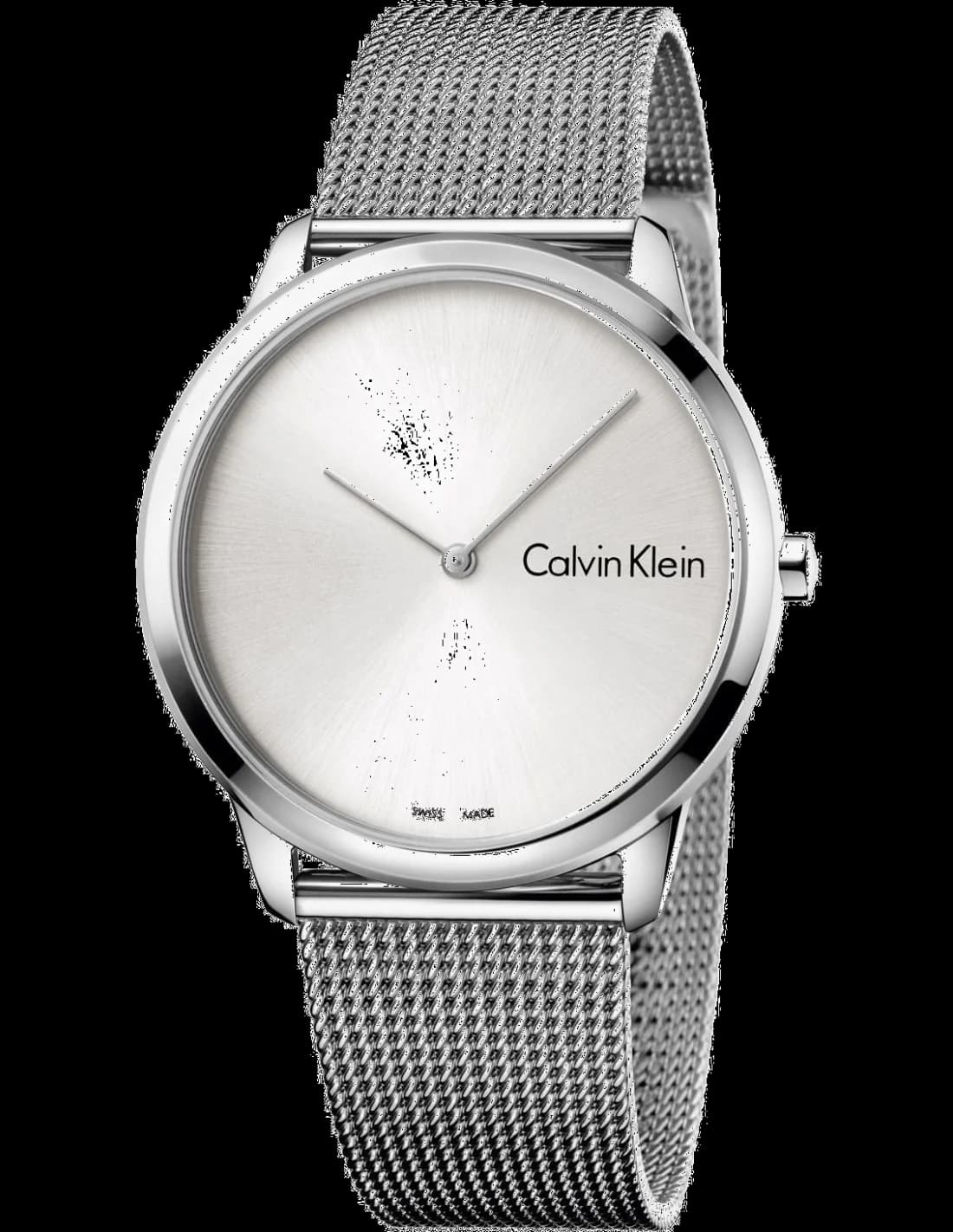 Garde-temps Calvin Klein K3M211Y6 pour homme, cadran argenté sur bracelet acier