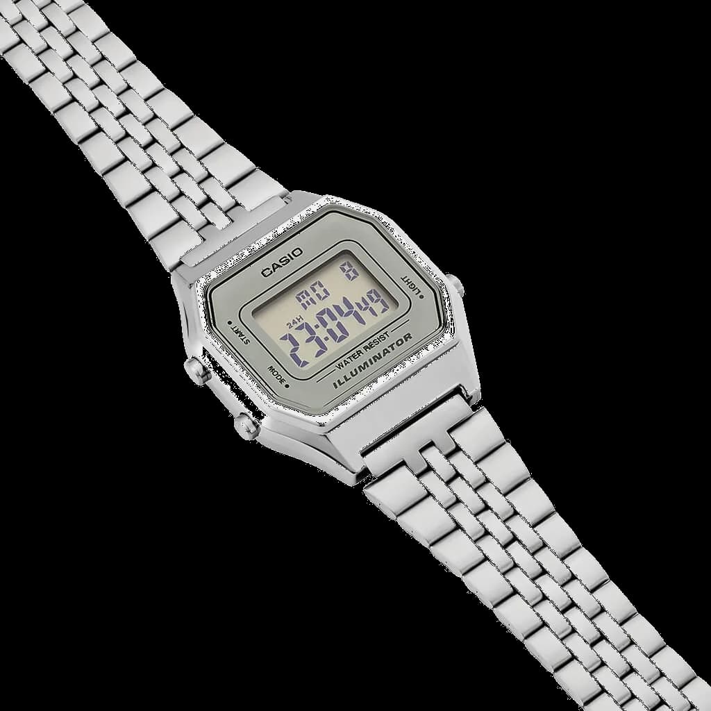 Le garde-temps Casio LA680WEA-7EF vu de profil