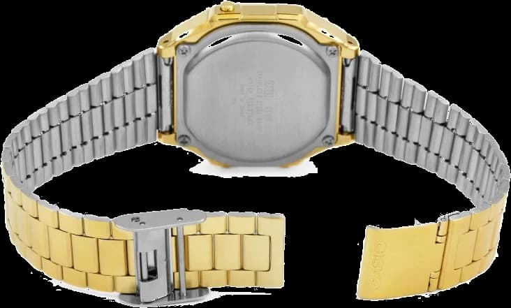 Zoom sur le cadran marron du Casio A168WEGC-5EF