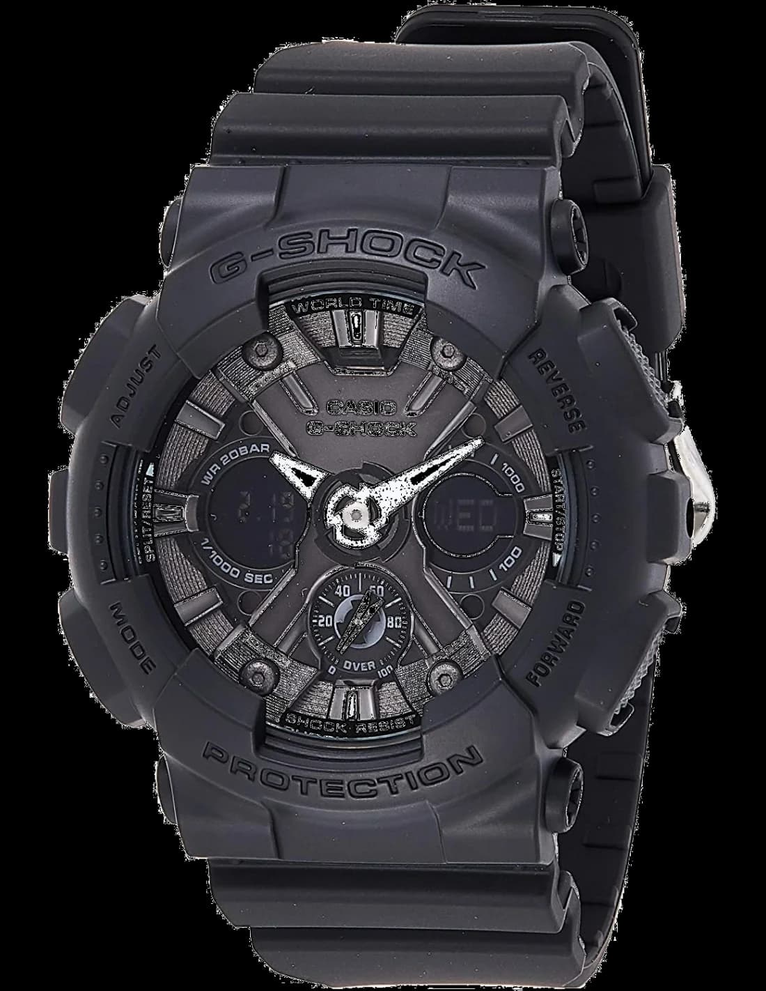 Garde-temps Casio GMA-S120MF-1AER pour homme, au cadran gris sur bracelet silicone noir