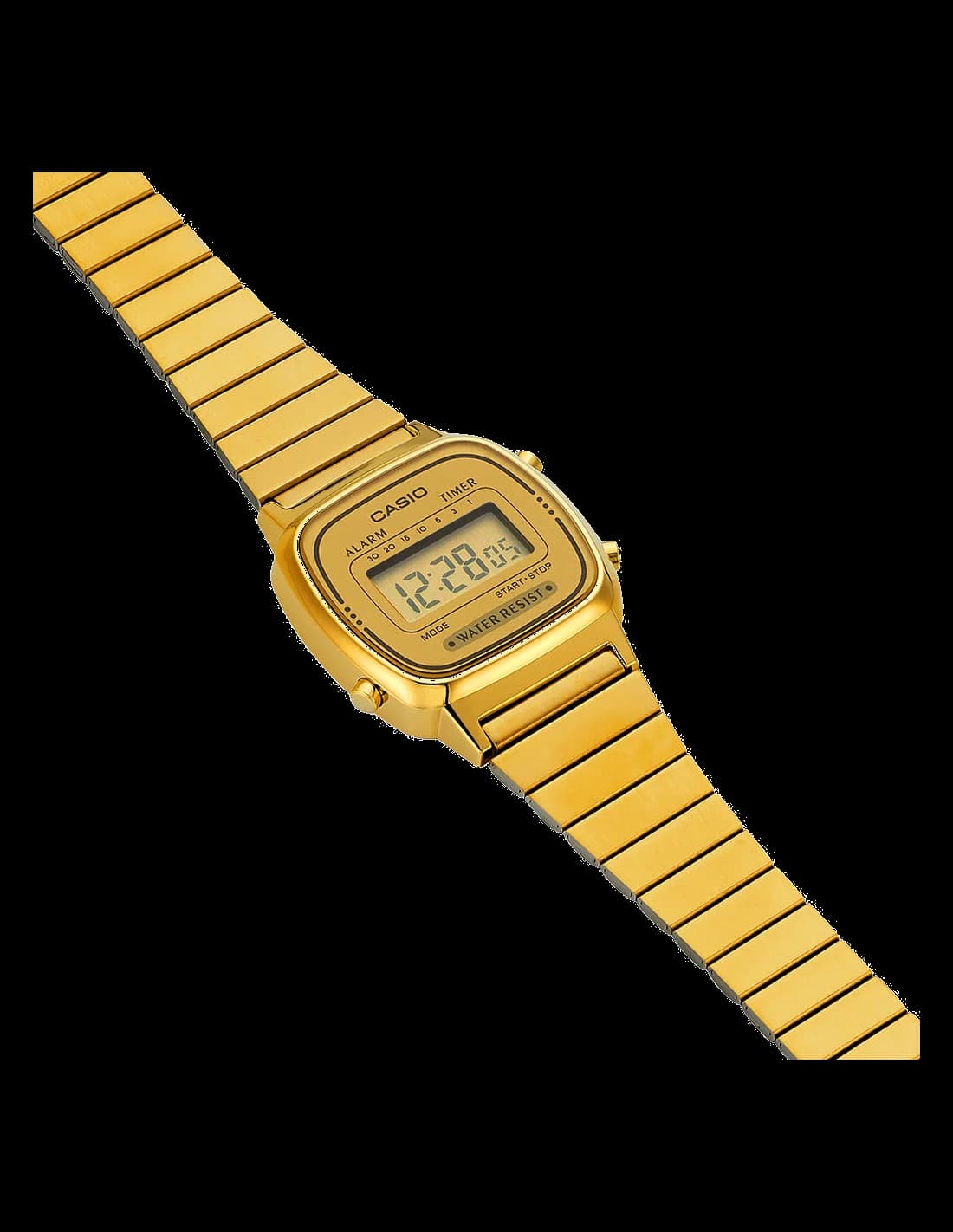 Le garde-temps Casio LA670WEGA-9EF vu de profil