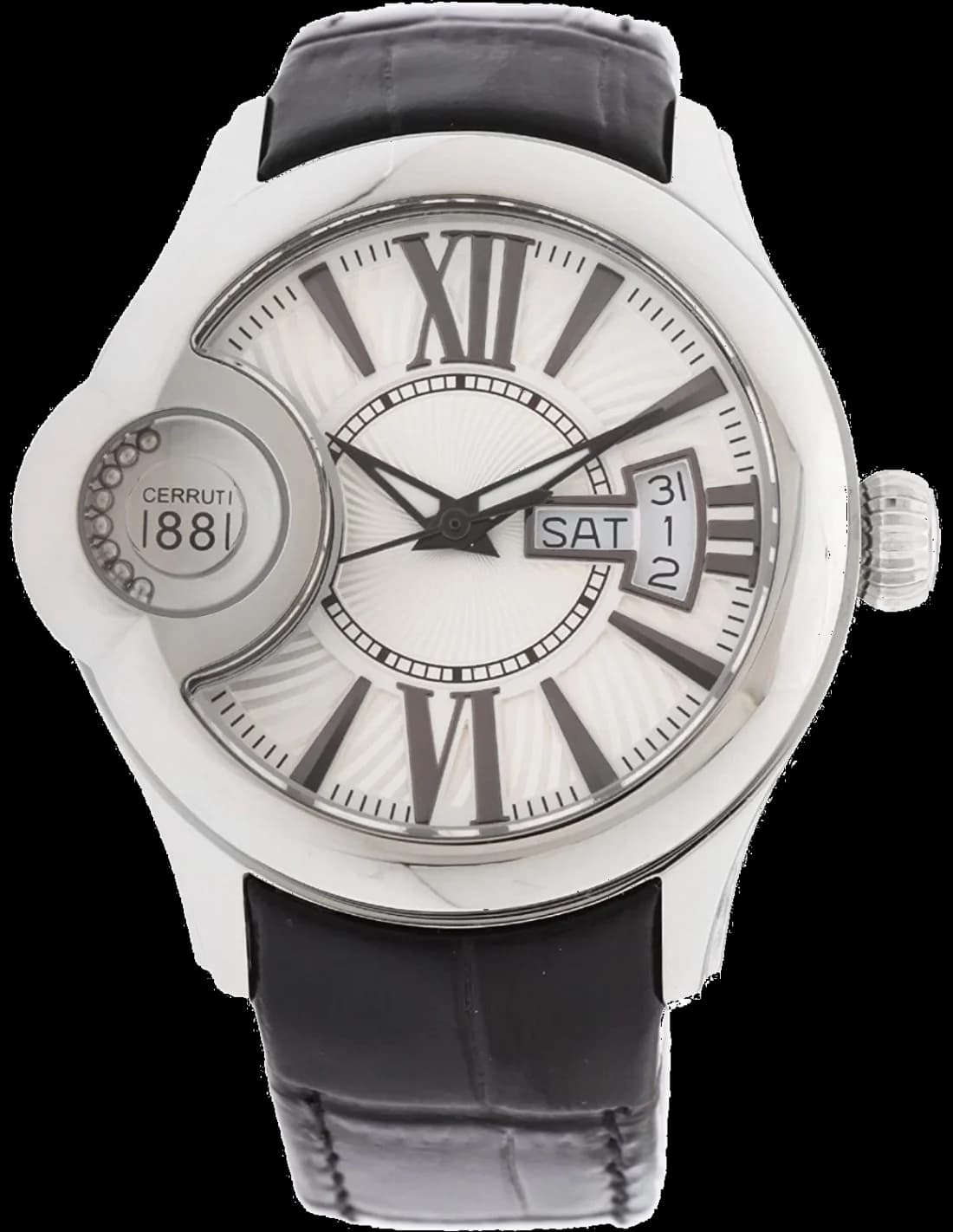 Le garde-temps Cerruti 1881 CRM043A212F vu de profil