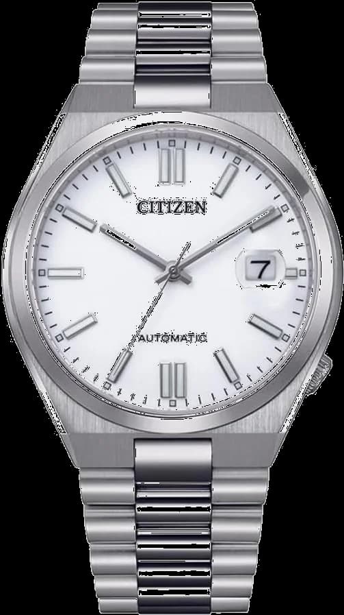 Garde-temps Citizen NJ0150-81A pour homme, cadran blanc sur bracelet acier