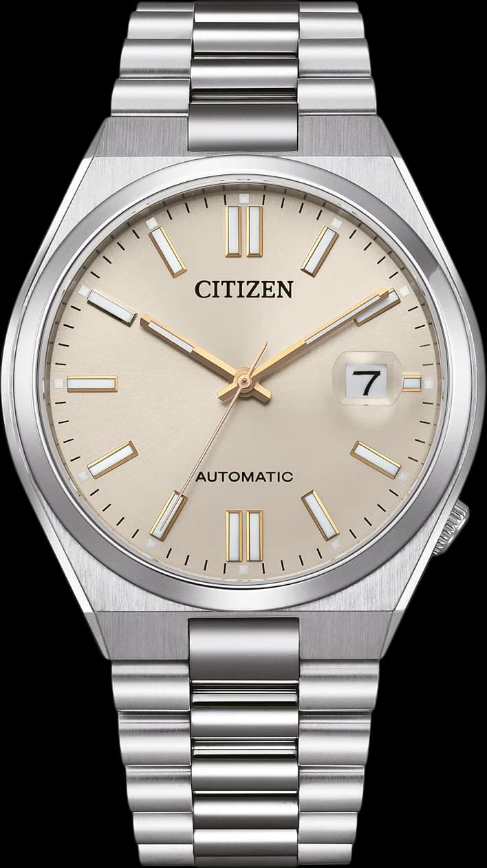 Garde-temps Citizen NJ0151-88W pour homme, cadran champagne sur acier