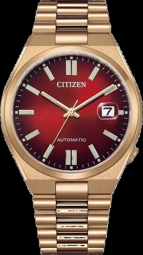 Garde-temps Citizen NJ0153-82X pour unisexe, automatique cadran rouge bracelet bicolore