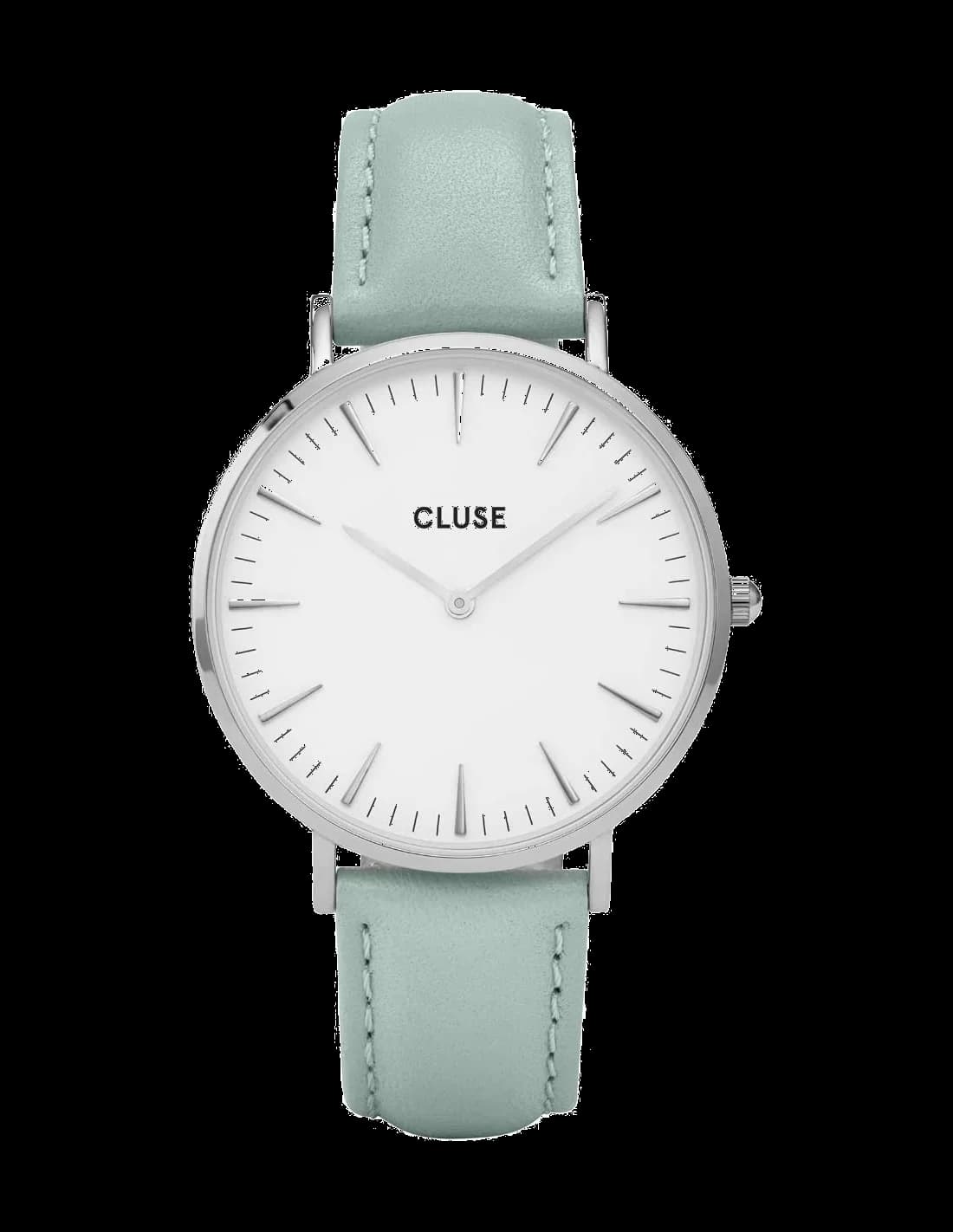 Garde-temps Cluse CL18225 pour femme, au cadran blanc et bracelet cuir