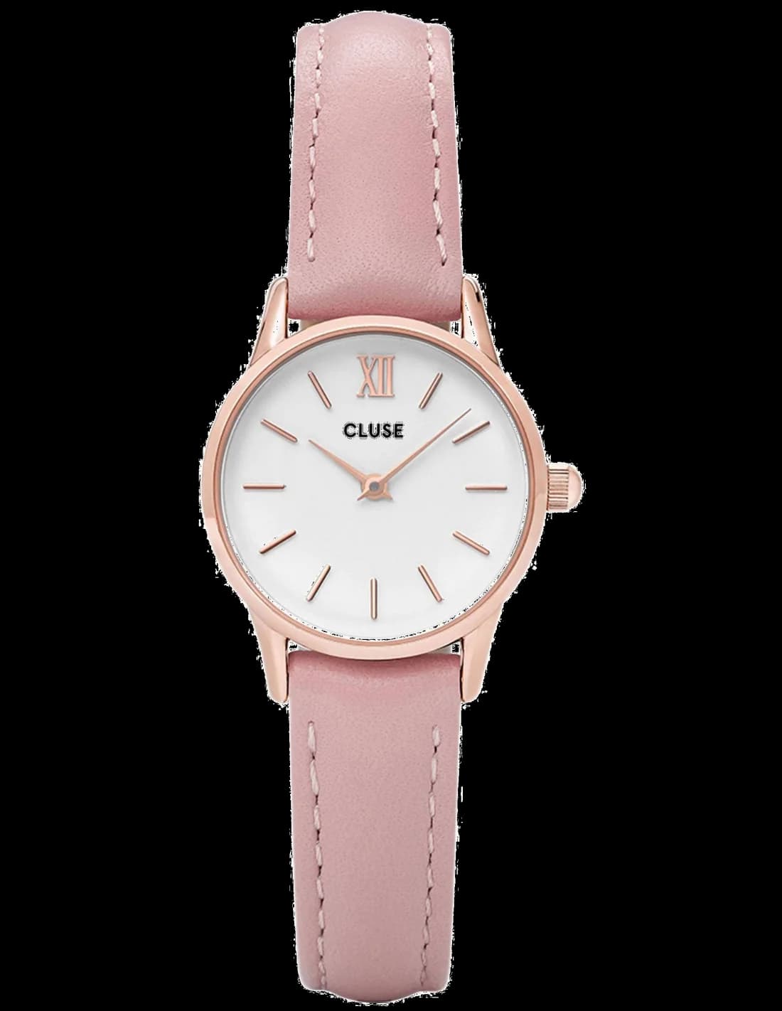 Garde-temps Cluse CL50010 pour femme, cadran blanc et bracelet cuir rose