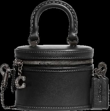 Garde-temps Coach CE769-BLACK, cuir de veau noir avec chaîne