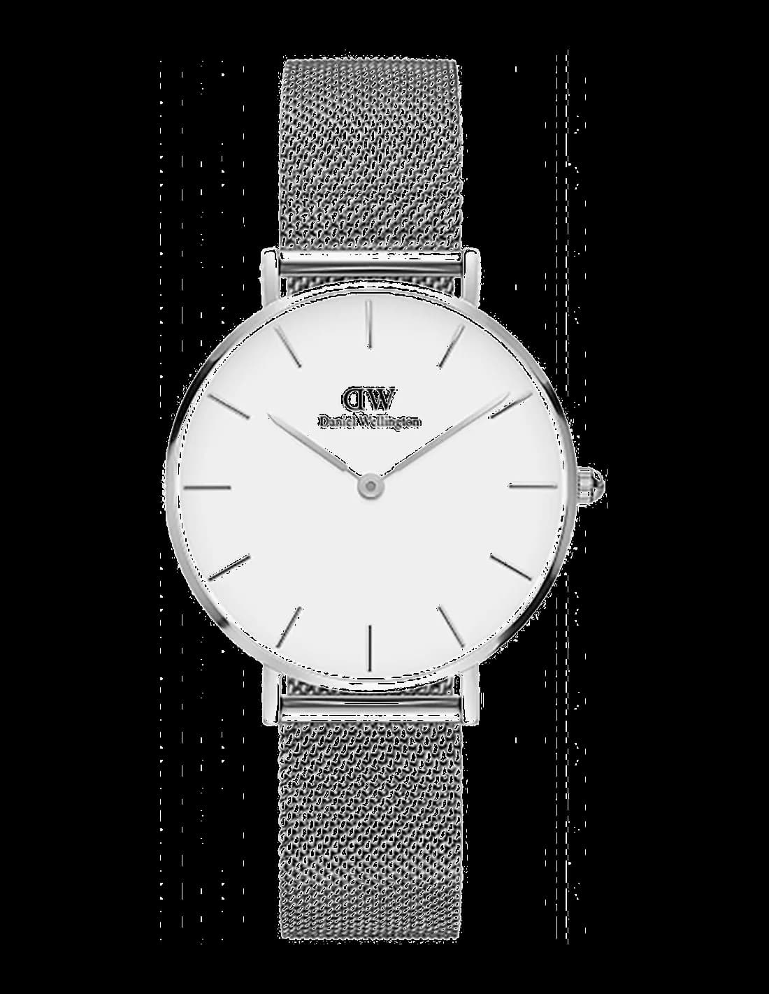 Garde-temps Daniel Wellington DW00100306 pour femme, cadran blanc, bracelet acier milanaise