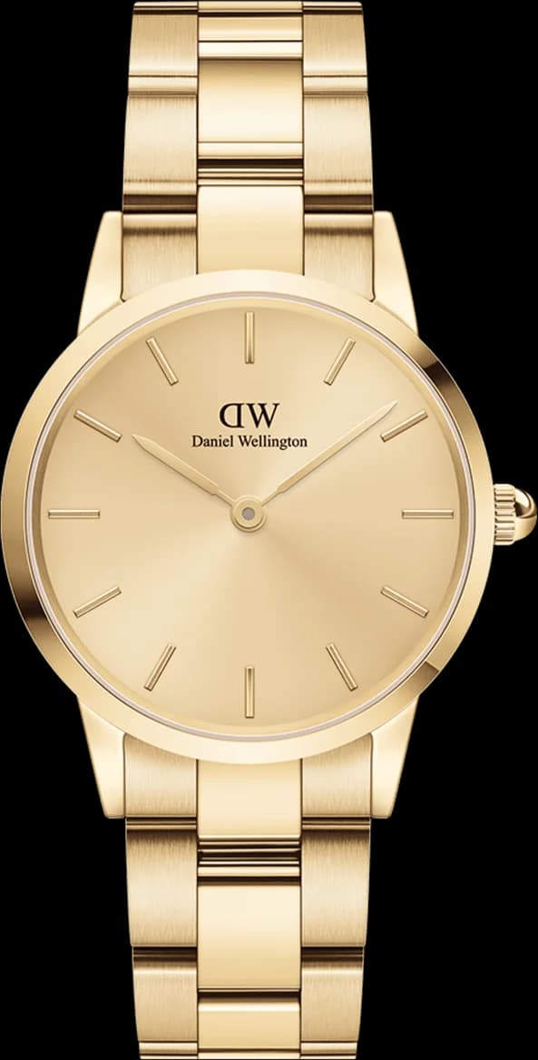 Garde-temps Daniel Wellington DW00100403 pour femme, cadran or, bracelet acier jaune