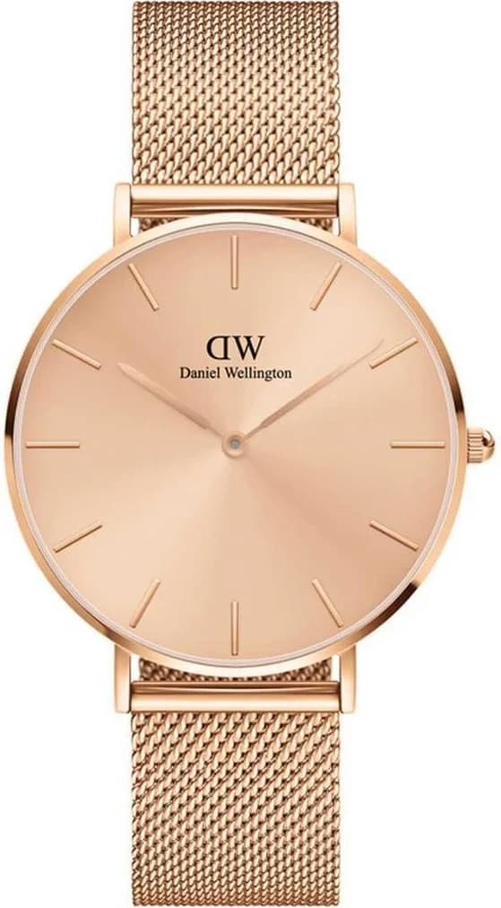 Garde-temps Daniel Wellington DW00100472 pour femme, cadran or rose, bracelet acier, design minimal