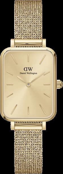 Garde-temps Daniel Wellington DW00100485 pour femme, rectangulaire au cadran doré sur bracelet rose gold