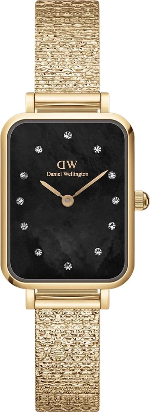 Montre Femme Daniel Wellington DW00100583 Quadro Rectangulaire Cadran Noir Or Rose