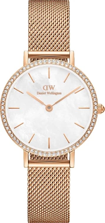 Garde-temps Daniel Wellington DW00100673 pour femme, nacre blanc, rehauts acier, éclat subtil