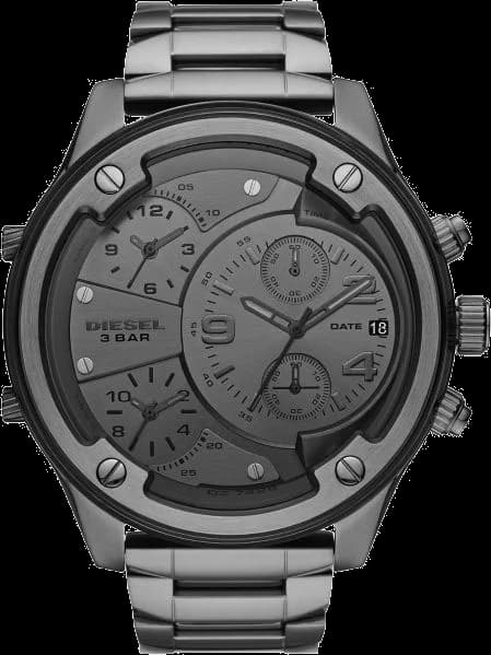 Garde-temps Diesel DZ7426 pour homme, cadran gris sur acier gunmetal