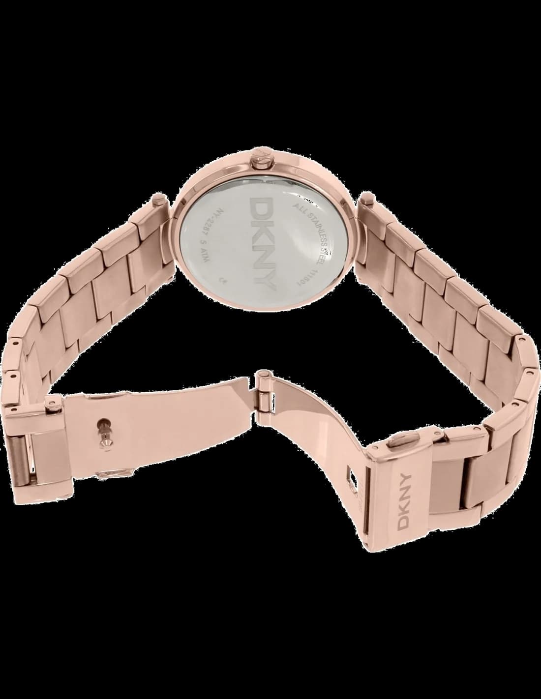 Garde-temps DKNY NY2287 pour femme, cadran or rose, bracelet acier, design moderne