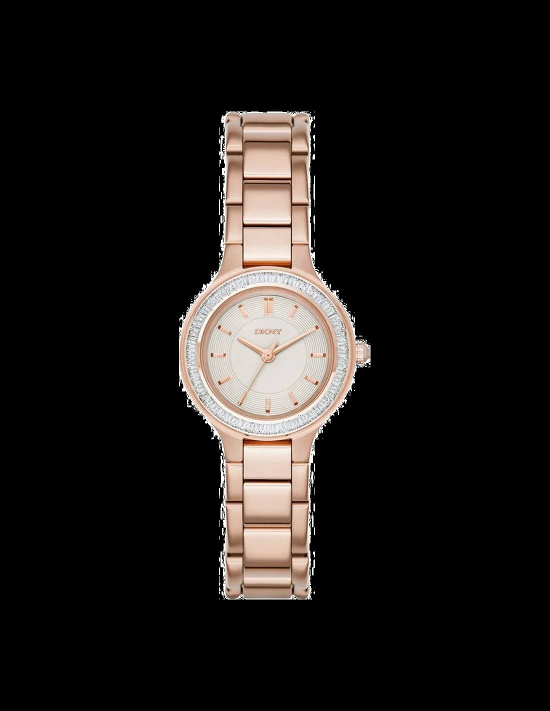 Garde-temps DKNY NY2393 pour femme, cadran or rose sur acier