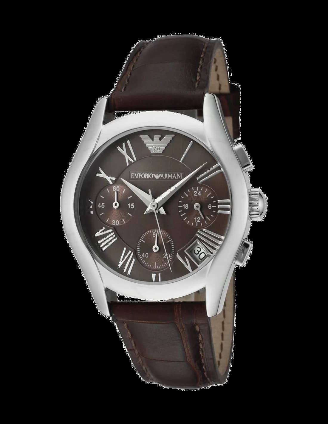 Garde-temps Emporio Armani AR0672 pour femme, cadran marron bracelet cuir