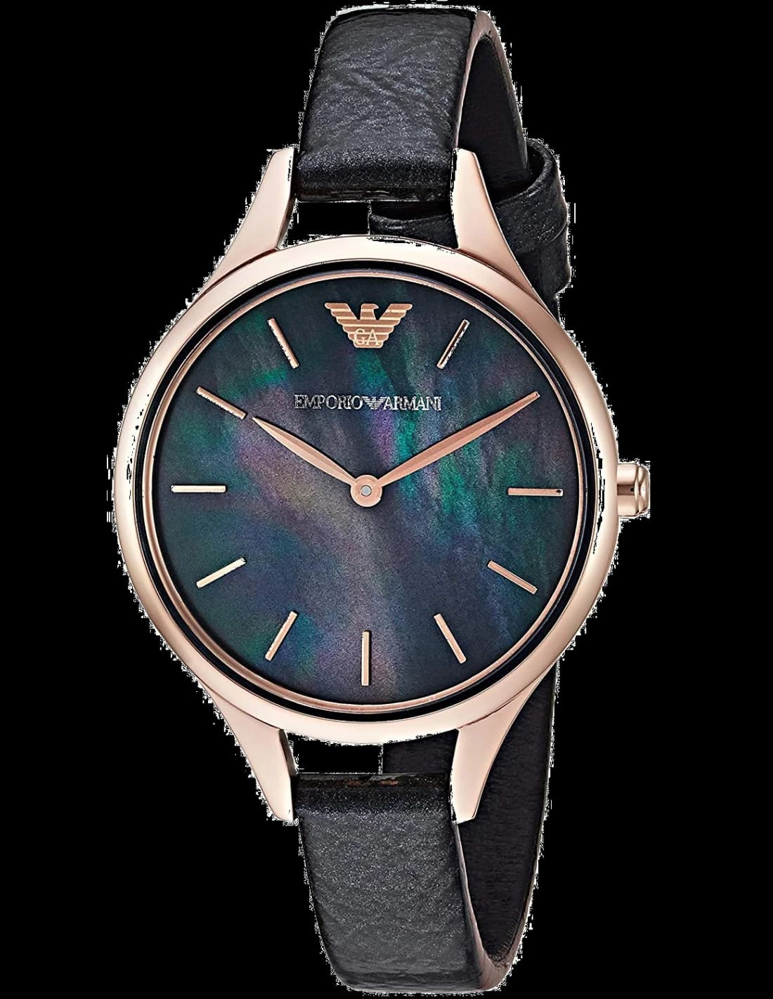 Garde-temps Emporio Armani AR11056 pour femme, cadran nacre, bracelet cuir