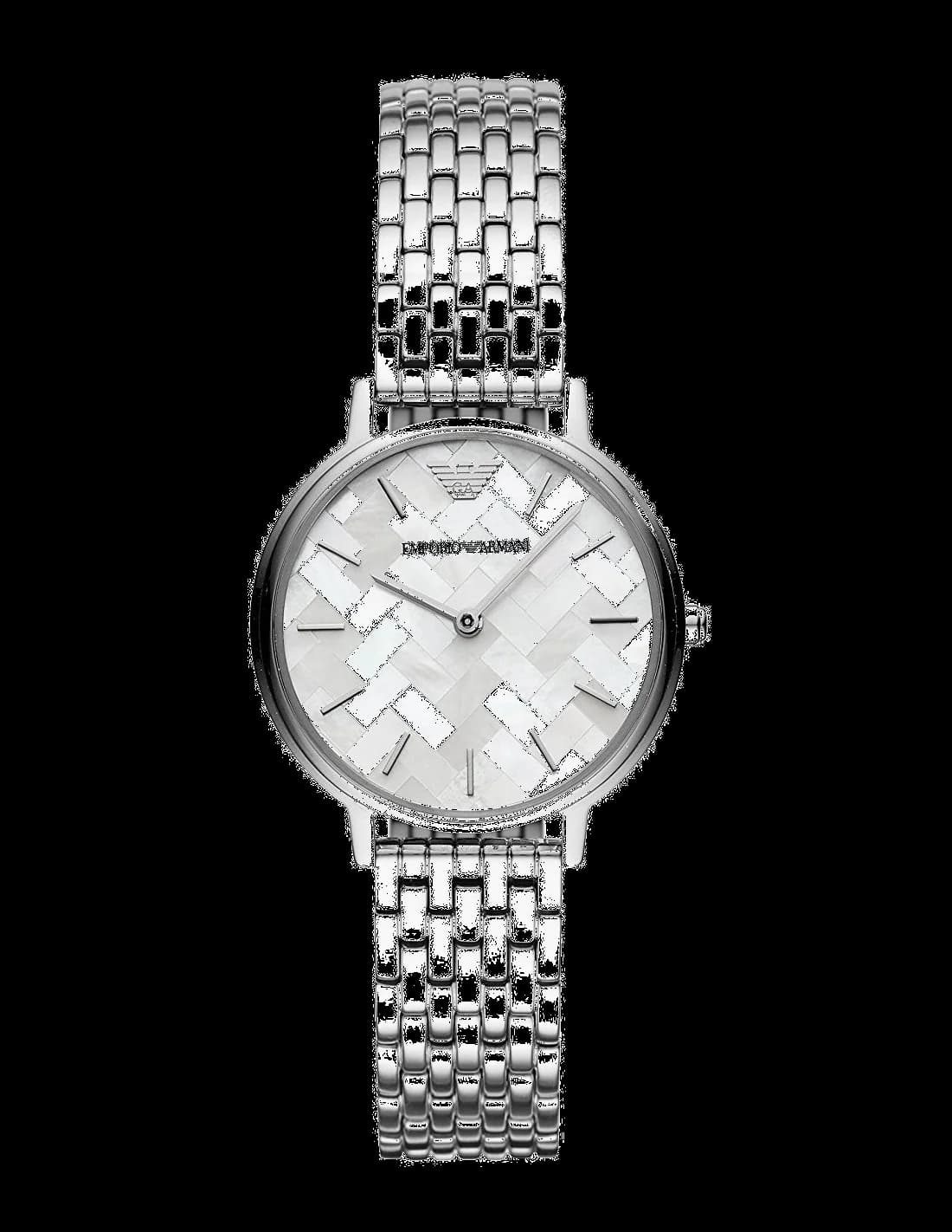 Garde-temps Emporio Armani AR11112 pour femme, cadran nacre boîtier acier