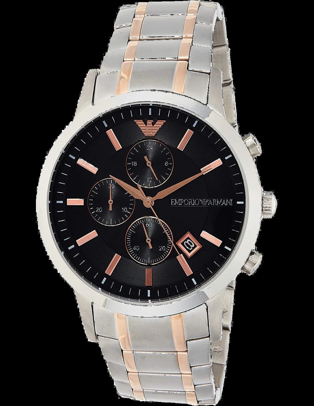 Garde-temps Emporio Armani AR11165 pour homme, cadran bleu vif sur acier
