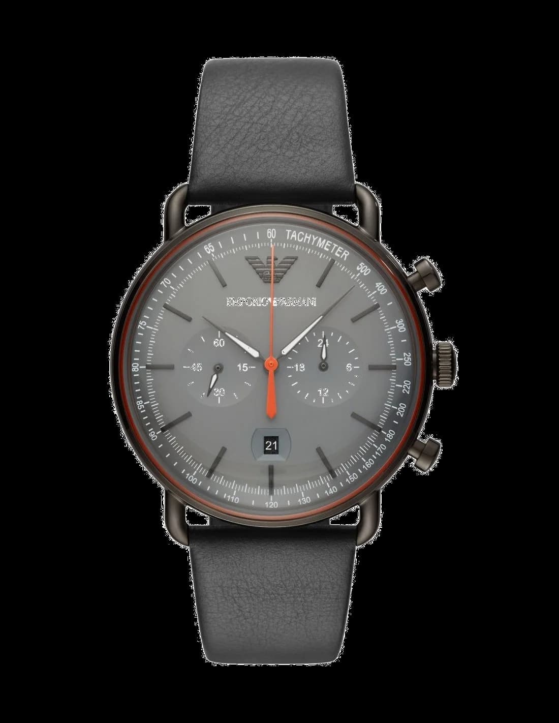 Garde-temps Emporio Armani AR11168 pour homme, chronographe cuir gris cadran gris