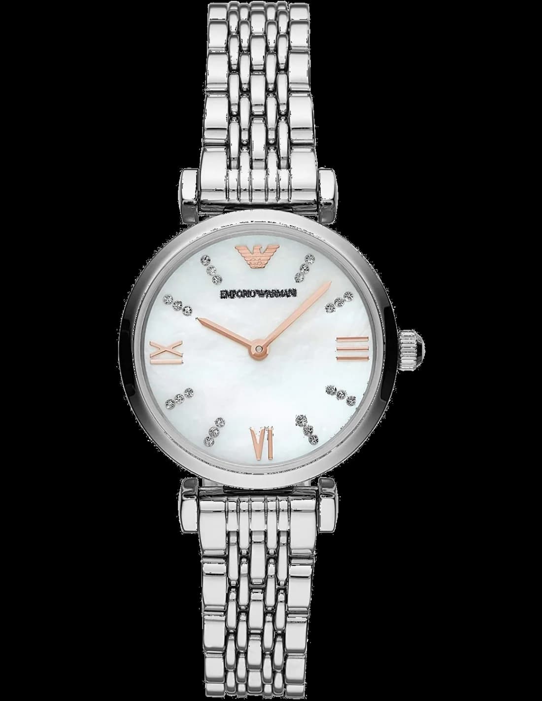 Garde-temps Emporio Armani AR11204 pour femme, cadran nacre et bracelet acier