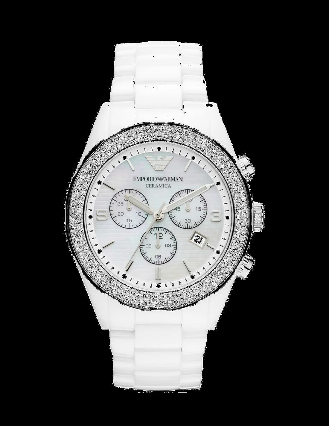 Montre Emporio Armani AR1456 femme cadran nacre bracelet céramique