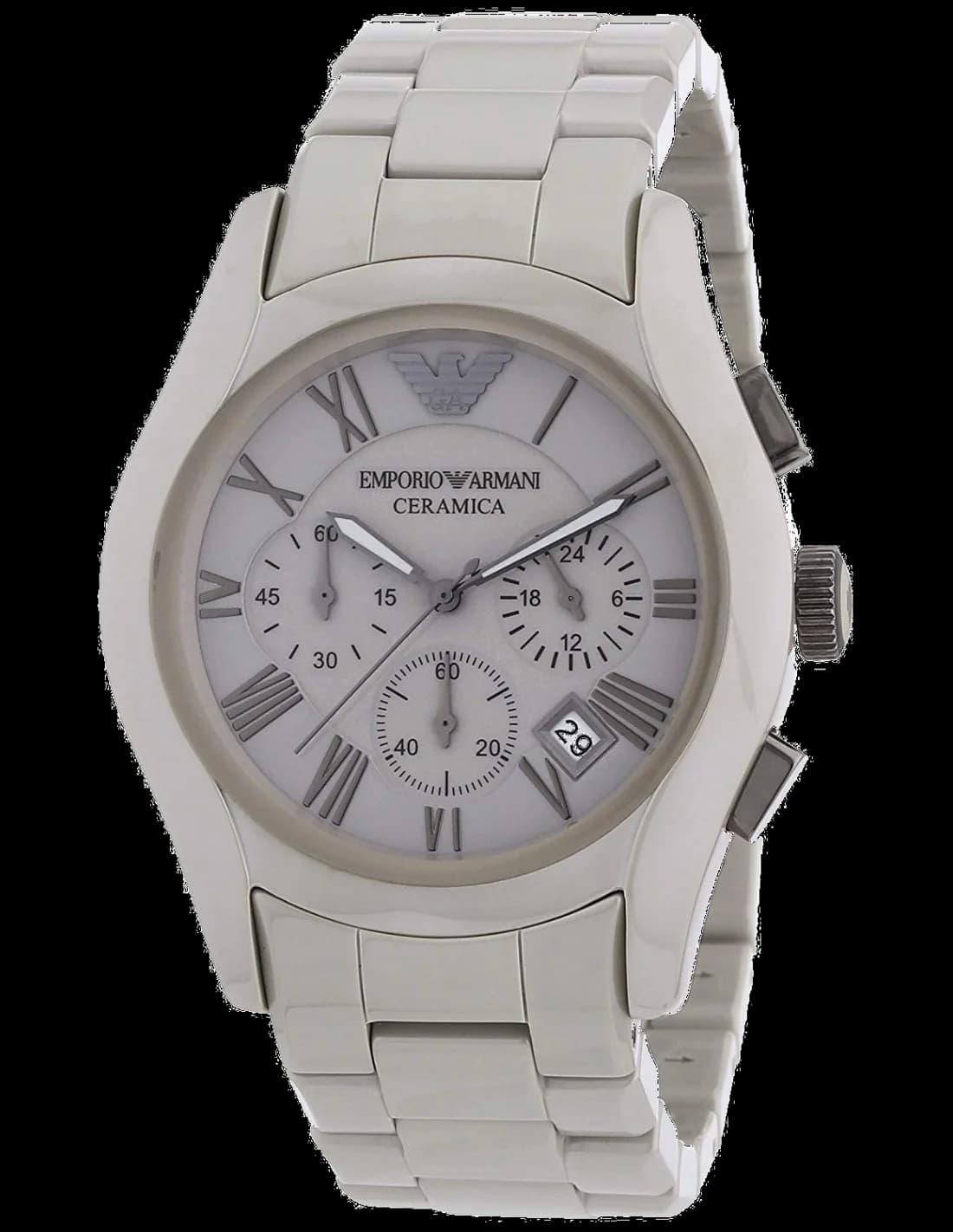 Garde-temps Emporio Armani AR1459 pour homme, cadran gris, bracelet céramique noire