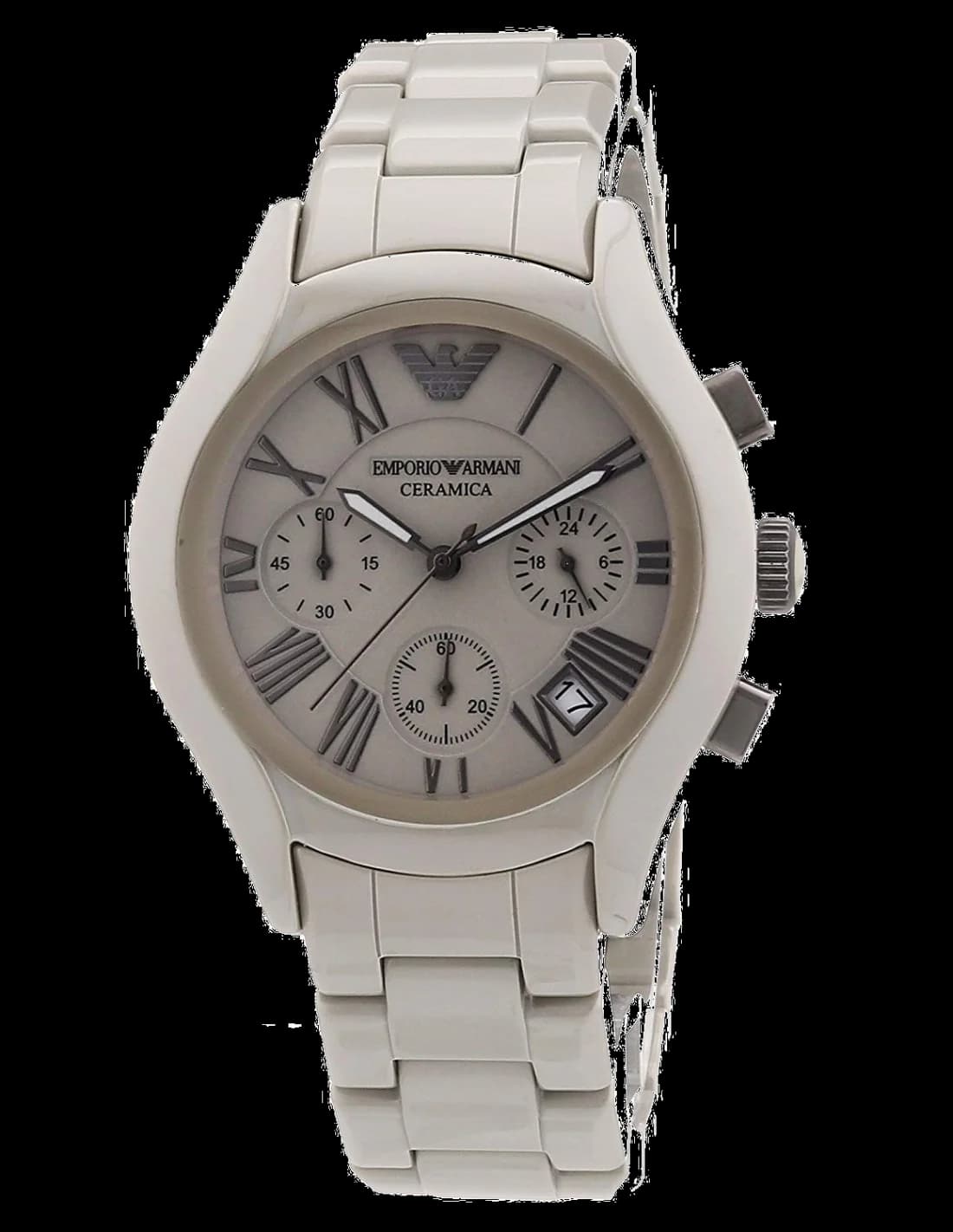 Garde-temps Emporio Armani AR1460 pour homme, cadran gris sur céramique noire