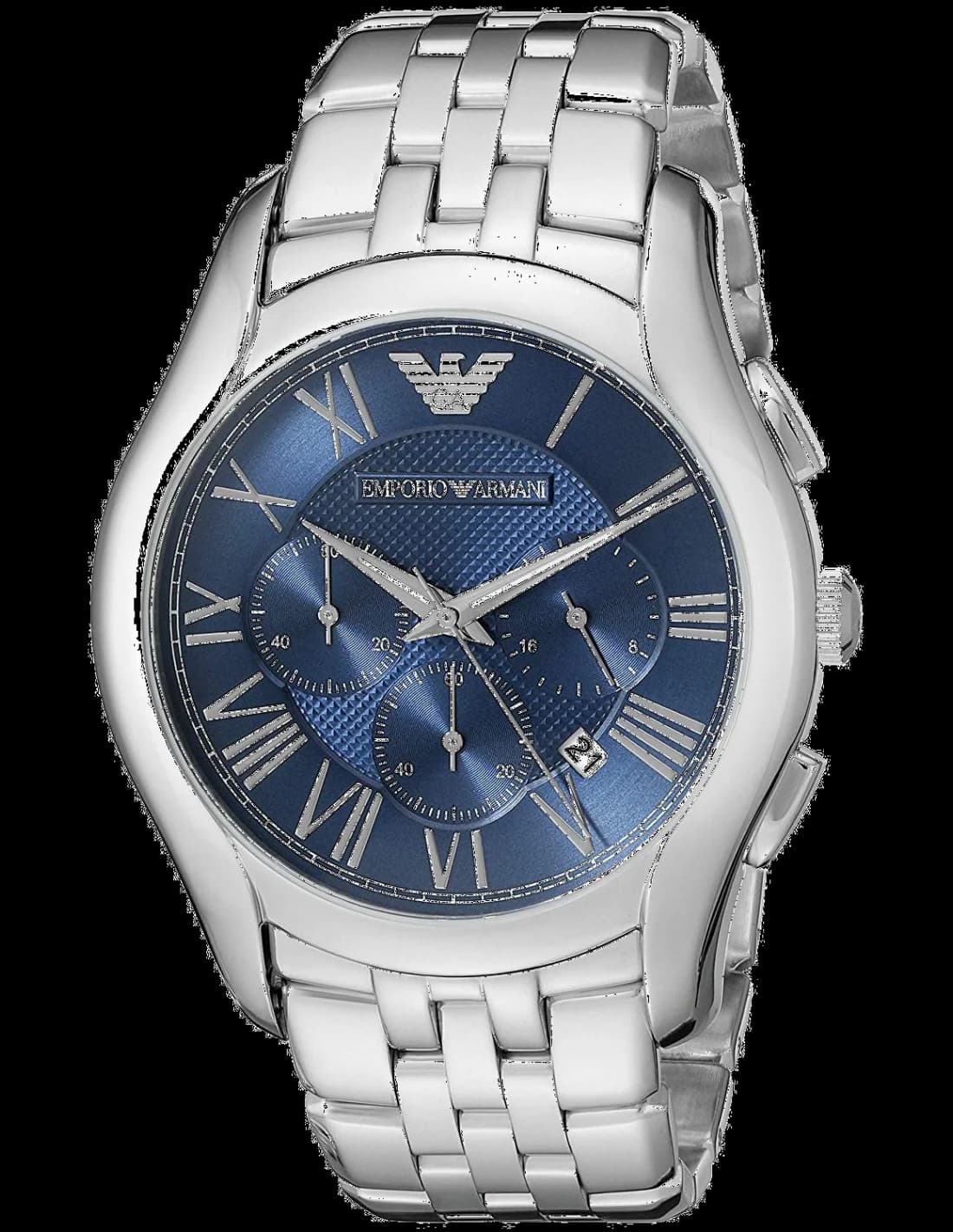 Garde-temps Emporio Armani AR1787 pour homme, bleu sur bracelet acier moderne