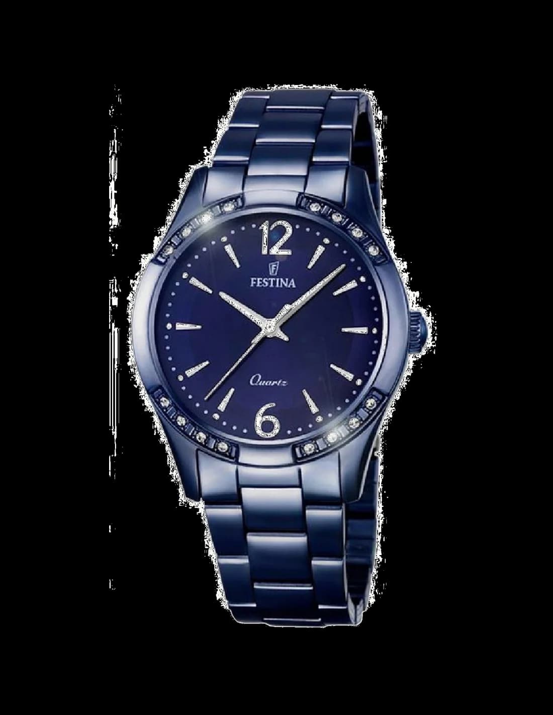 Garde-temps Festina F16915/1 pour femme, cadran bleu soleil, bracelet acier, mouvement quartz