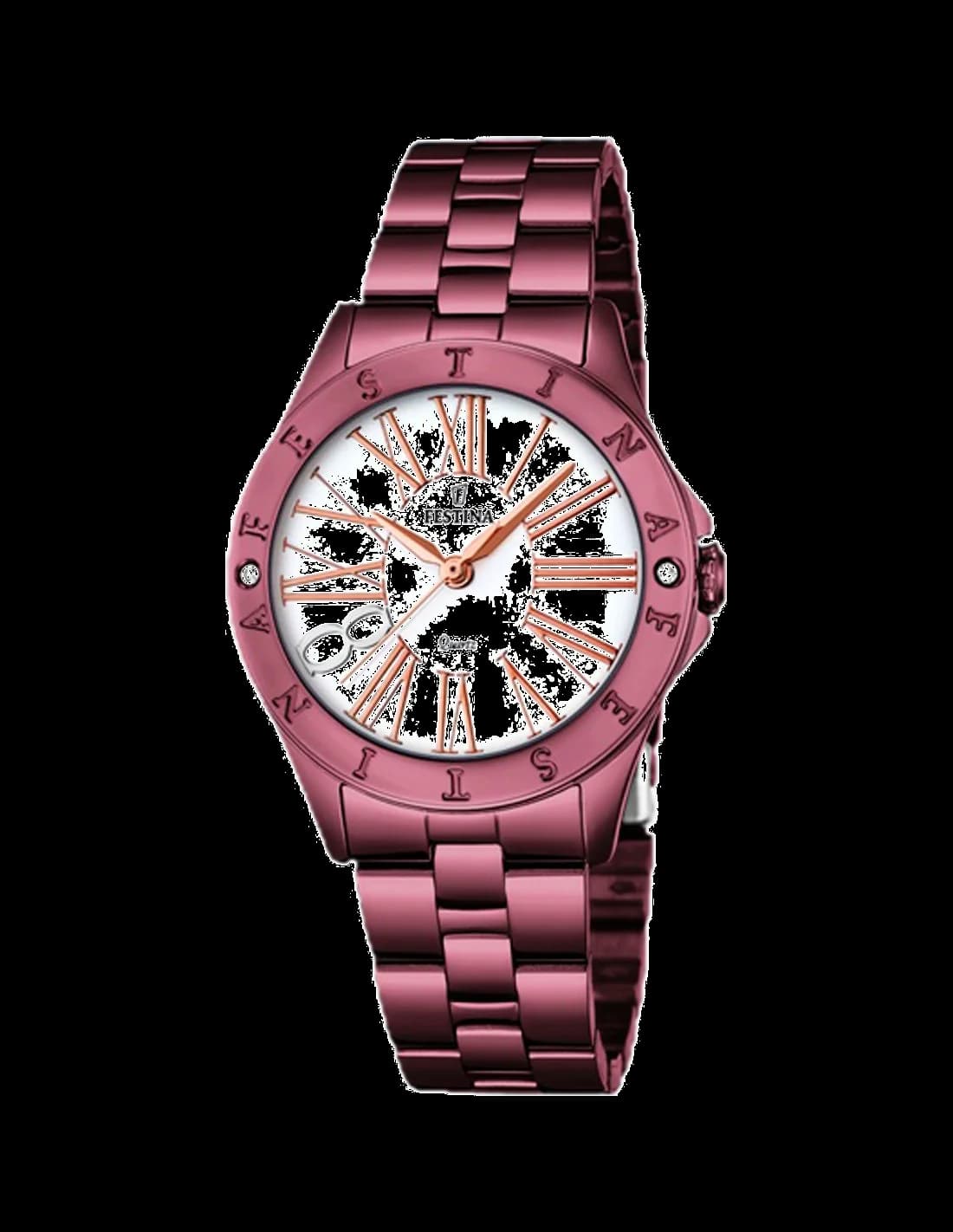 Garde-temps Festina F16928/1 pour femme, cadran blanc, bracelet acier, style élégant
