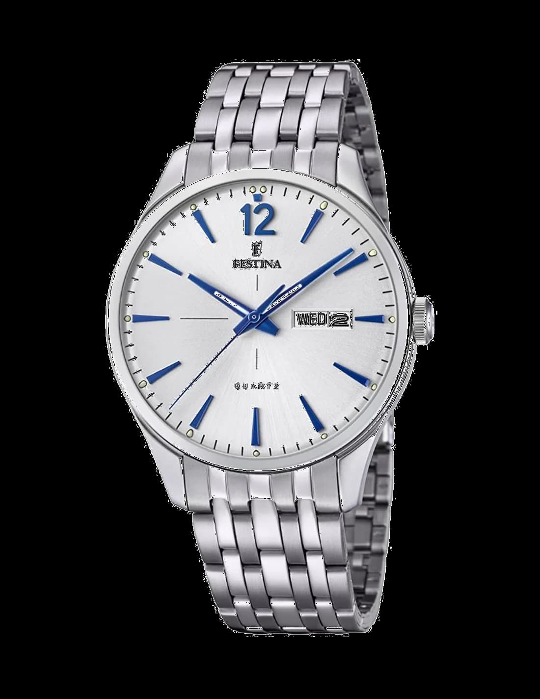 Garde-temps Festina F20204/1 pour homme, au cadran argent et bracelet acier