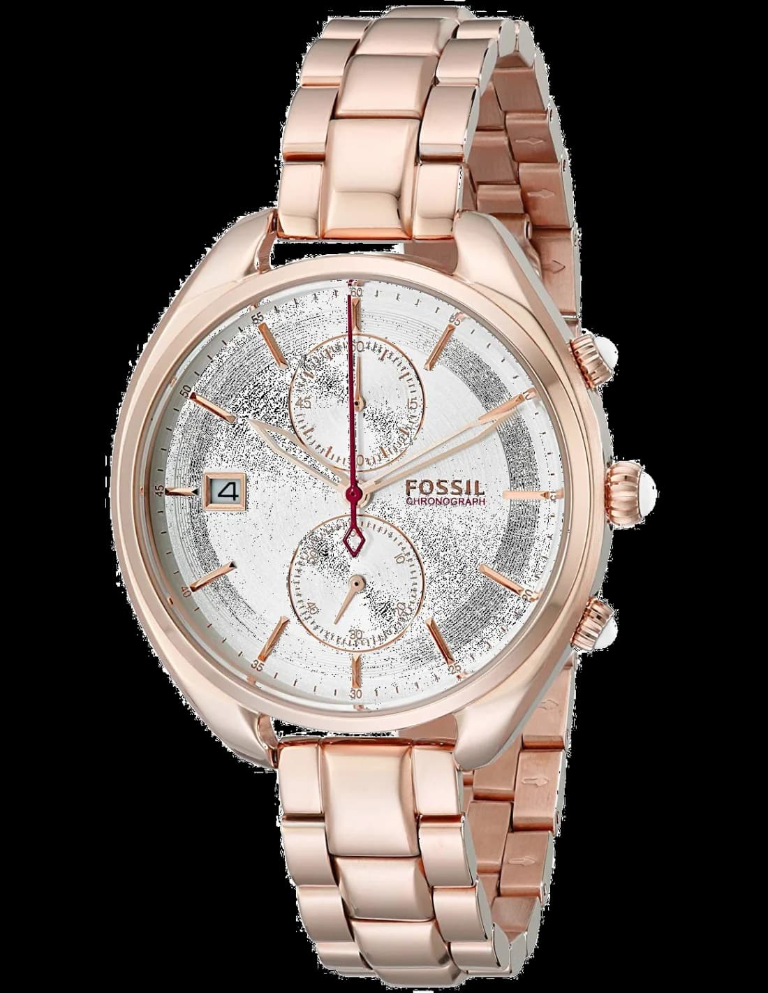 Garde-temps Fossil CH2977 pour femme, au cadran argenté avec bracelet acier or rose