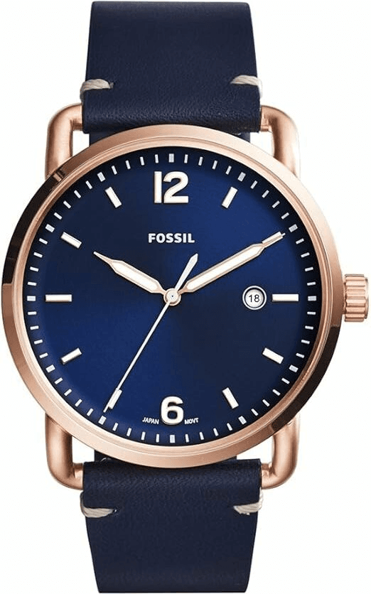 Garde-temps Fossil FS5274 pour femme, cadran bleu, bracelet cuir bleu