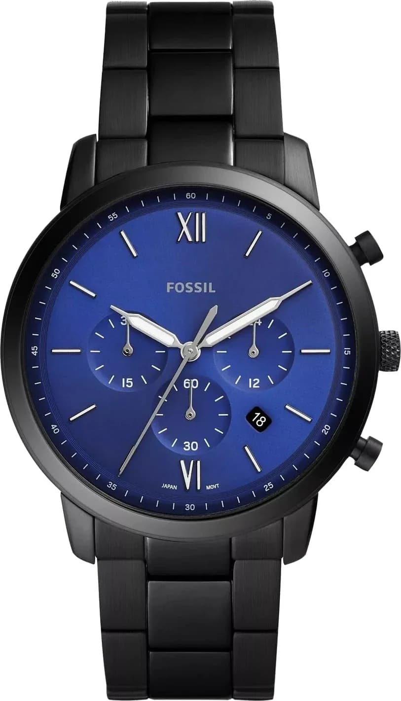 Montre Fossil FS5698 homme cadran bleu bracelet acier